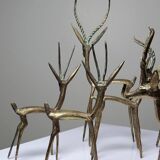 Family of 7 African brass gazelles or antelopes from the 50s and 60s, Congo