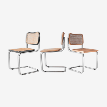 Set of 3 cesca b32 Marcel Breuer chairs,