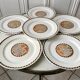 set of 6 flat plates Sarreguemines model "Nomeny" art deco 30s