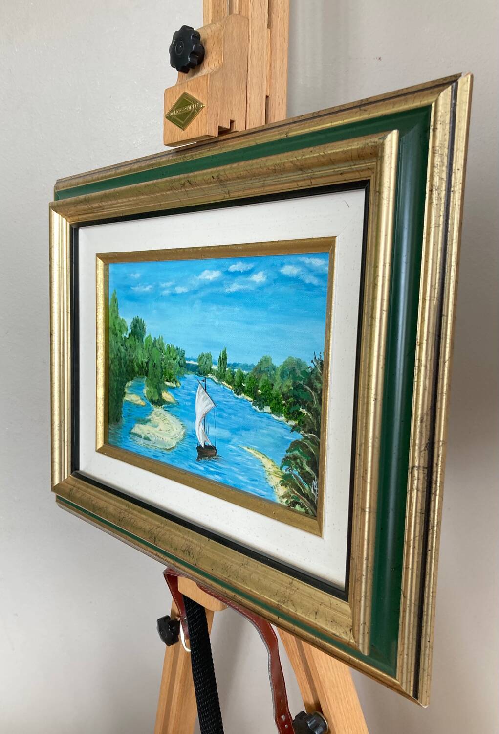 Oil painting on canvas 20th century seascape signed MLR Marie Louise REFALO