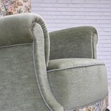 1970s, Danish relax armchair, green furniture velour, original condition.