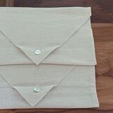 Housse coussin lin beige forme enveloppe (lot de 2)