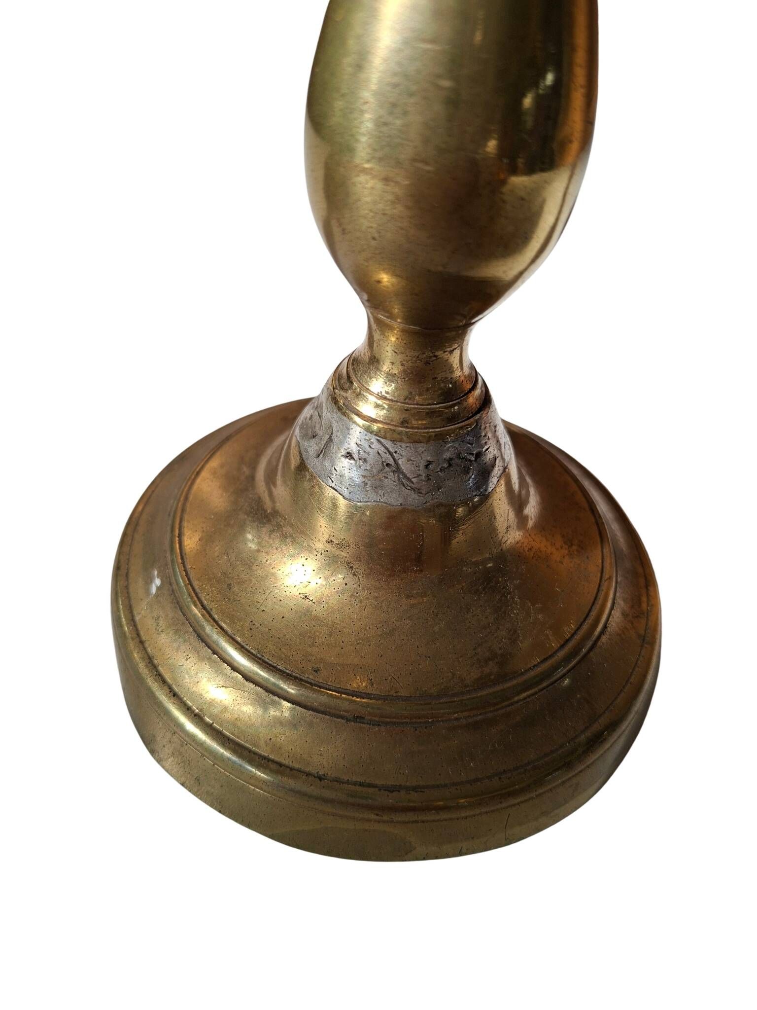 Coppia di Candelabri Antichi in Ottone - Stile Classico h 21 cm