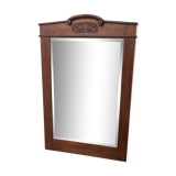 Beveled mirror made of fireplace wood