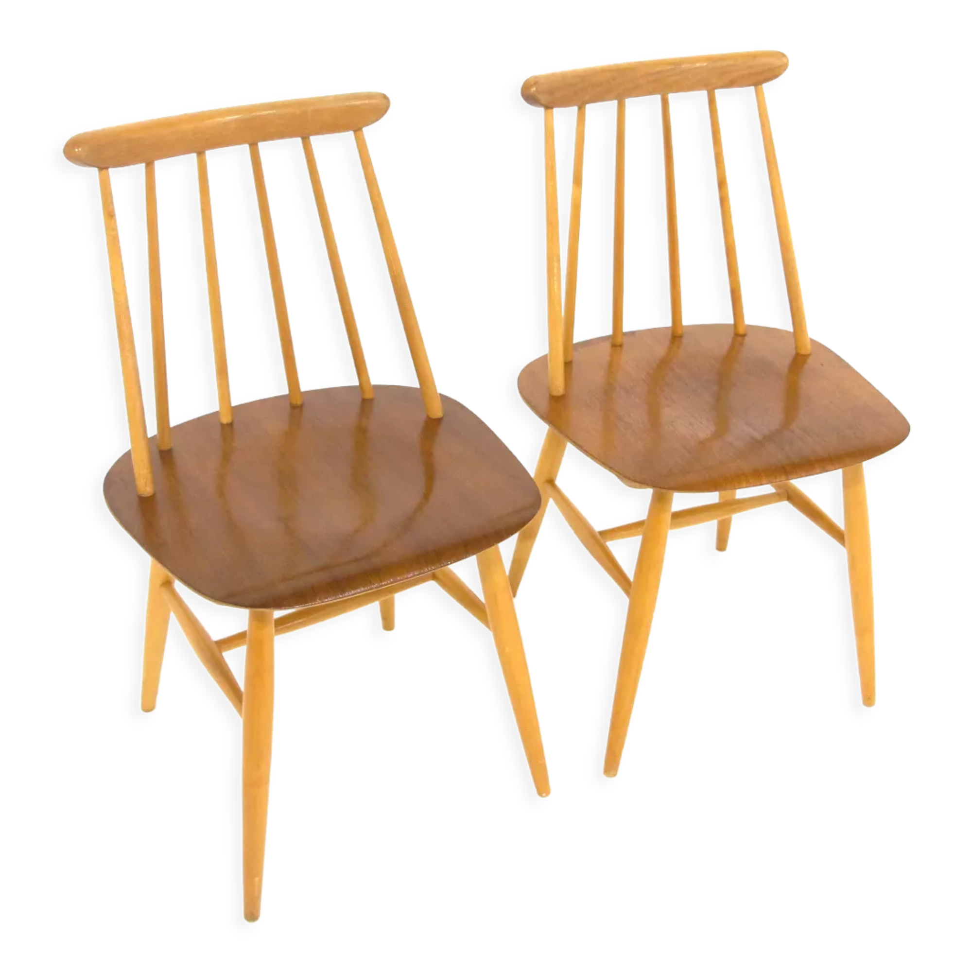 Set of 2 Scandinavian chairs "Fanett" by Ilmari Tapiovaara, Sweden, 1960