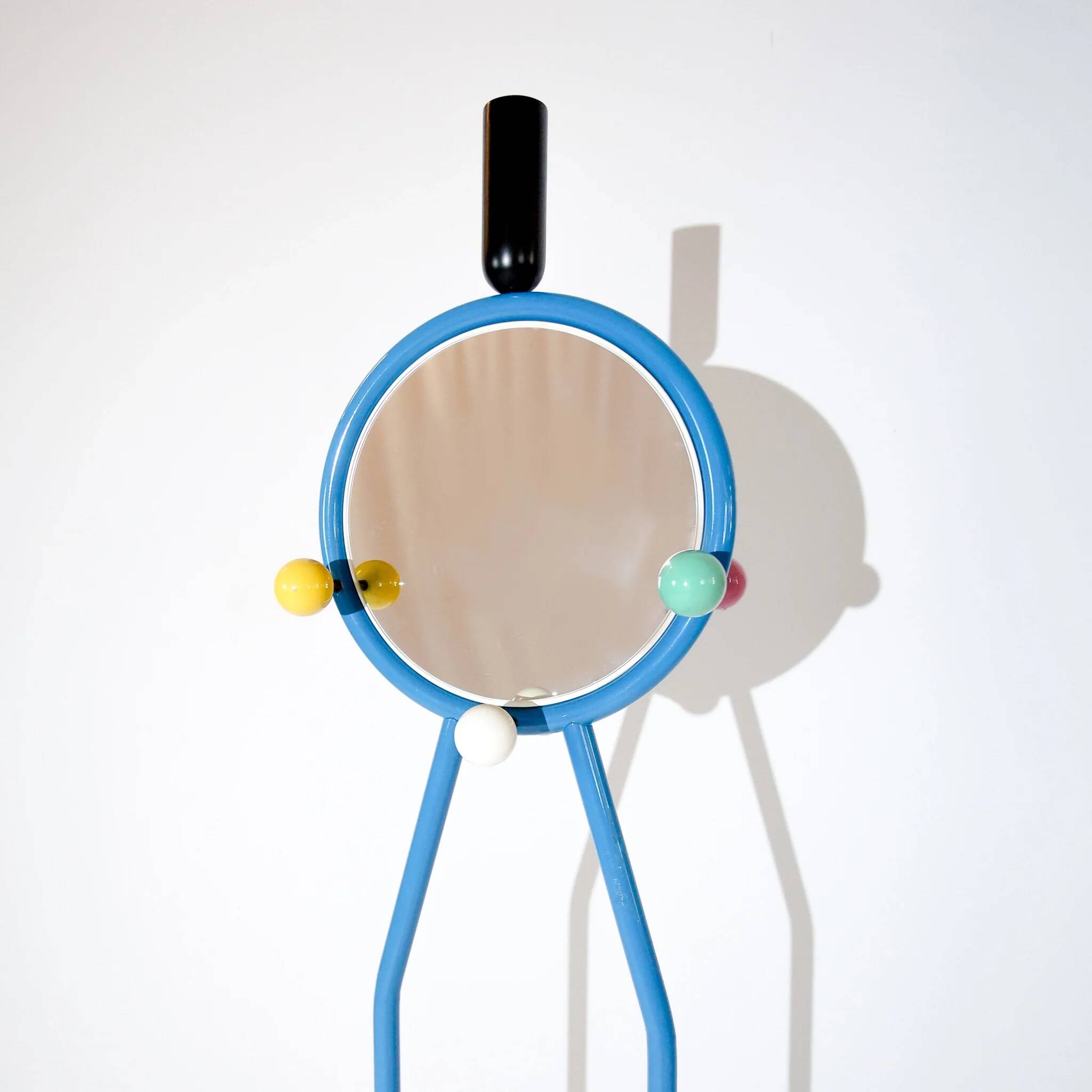 Postmodern Italian coat rack in Memphis style, blue.