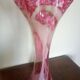 Large flared corolla vase 50cm - speckled pink & white 70's design