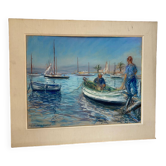 Gouache of the port of Saint Raphaël