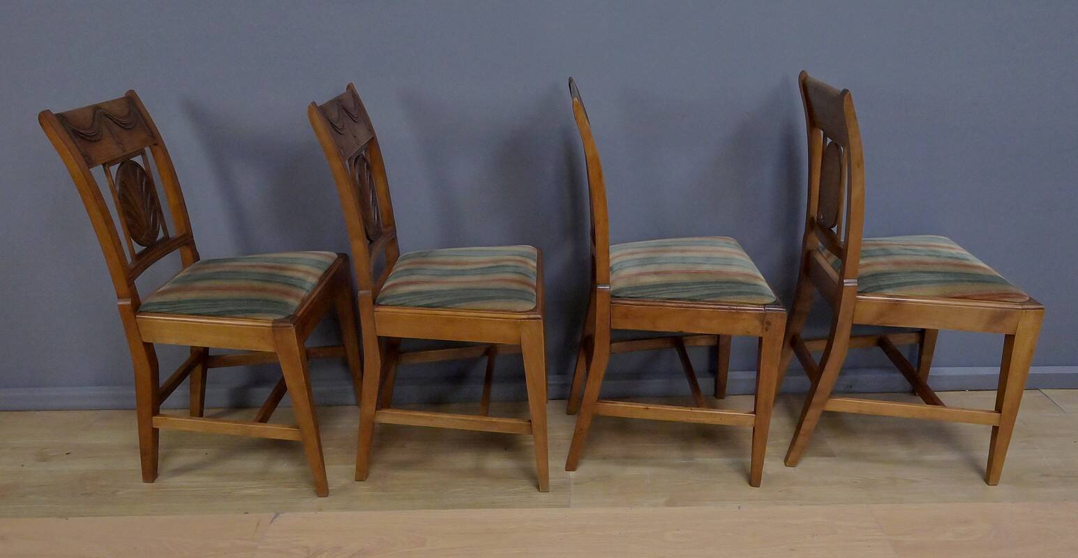 Set of 12 Provençal Chairs in Cherry Wood – Mid 20th Century