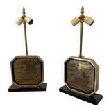 Pair of brass and gold-plated lamps by George Mathias, 1970
