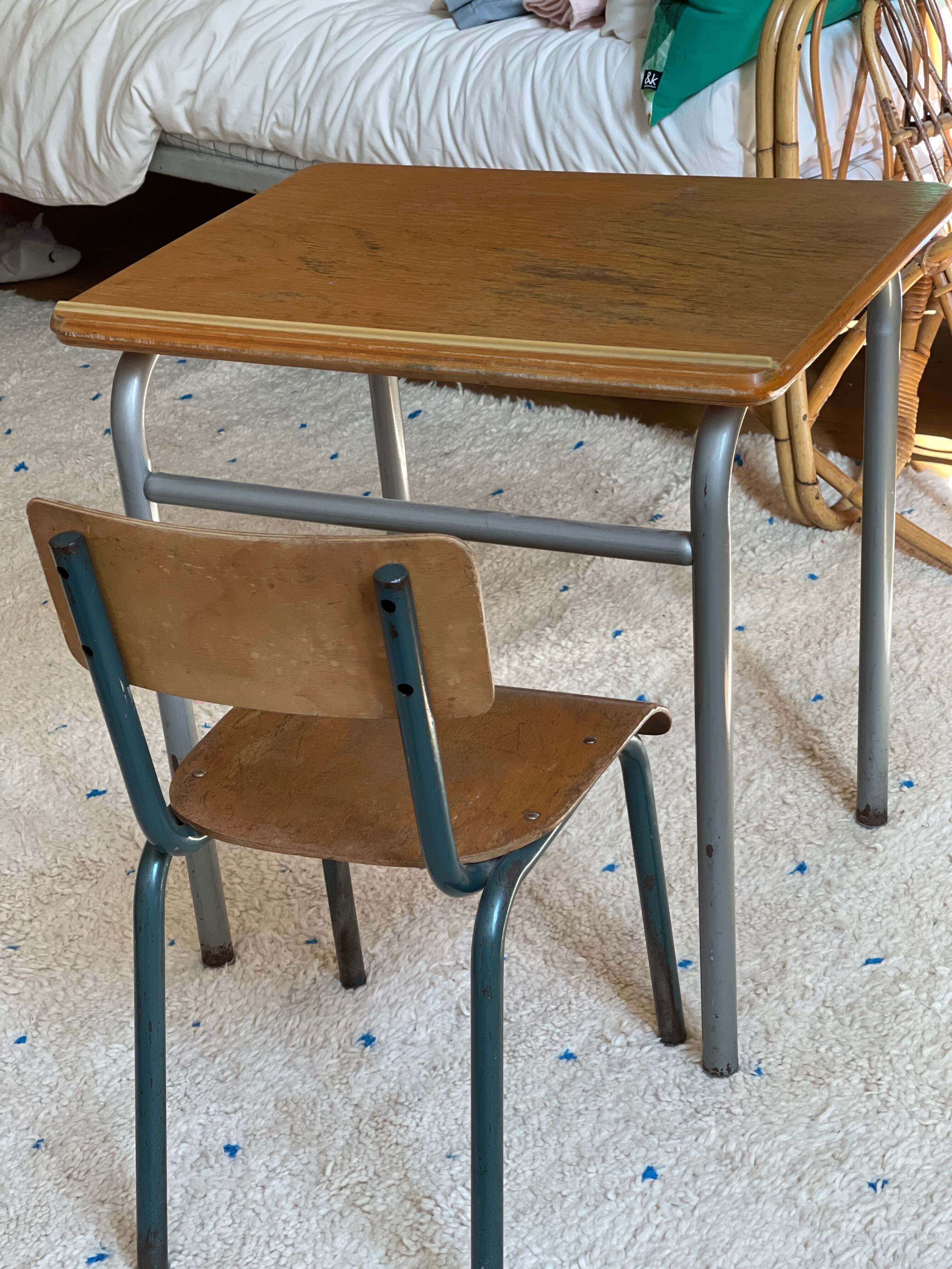 School desk and chair