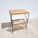 Sellette porte revues rotin 1960 triangulaire