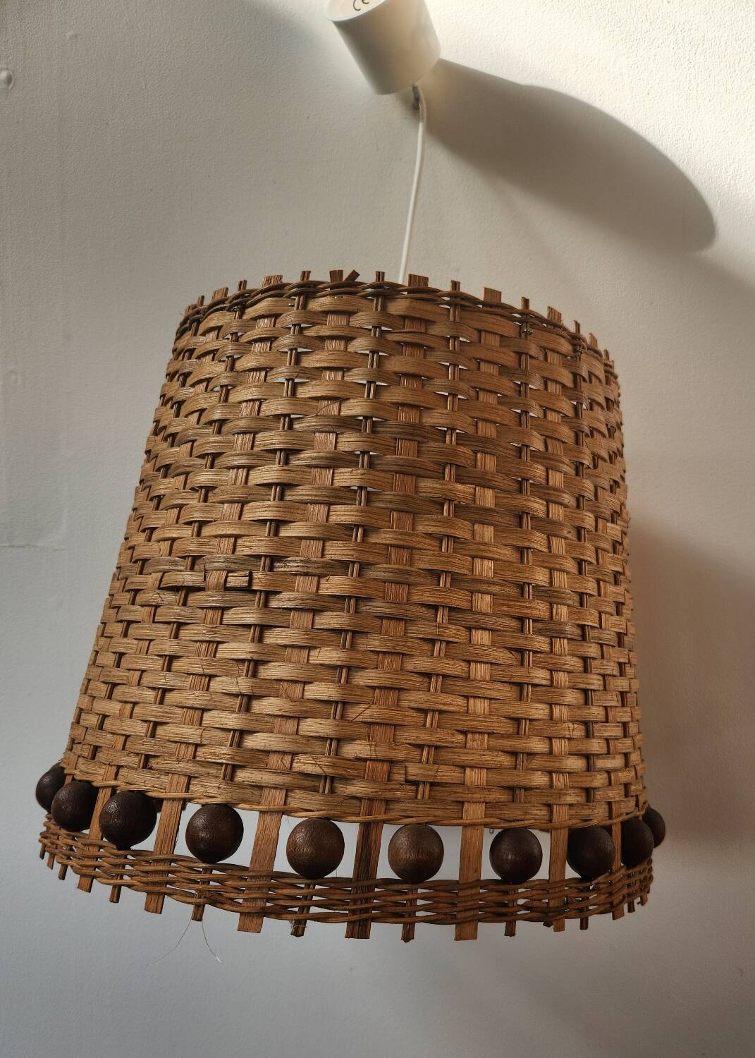 Vintage 60's wicker pendant light