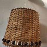Vintage 60's wicker pendant light