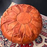 Pouf en cuir