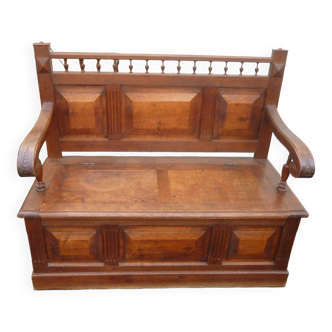 Banc coffre en chêne