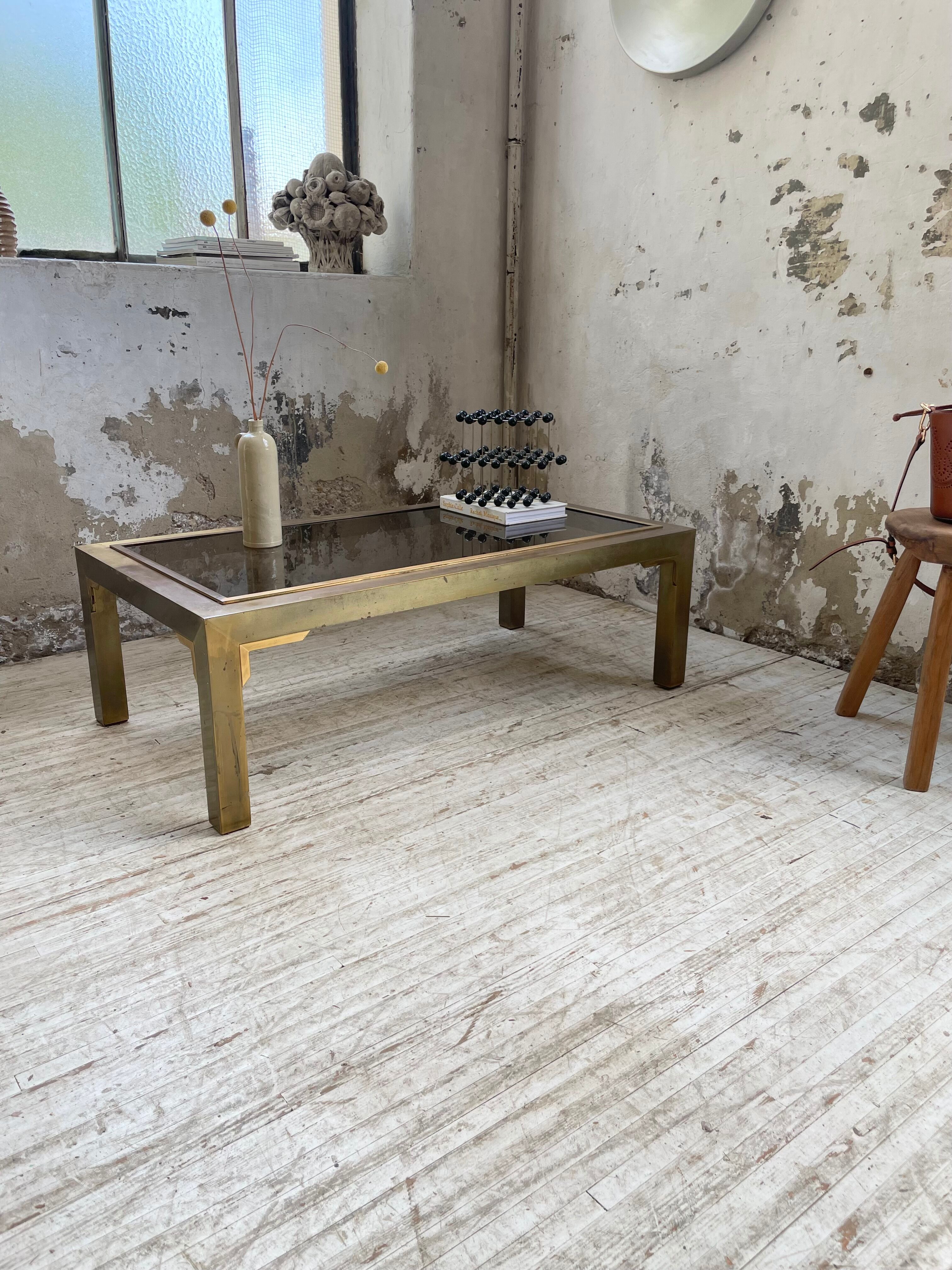 60s brass coffee table