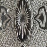 Aperitif dish in molded glass. stylish boho chic. starry, cross, leafy patterns