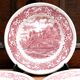 5 assiettes à dessert rouges et blanches en grès de W H Grindley