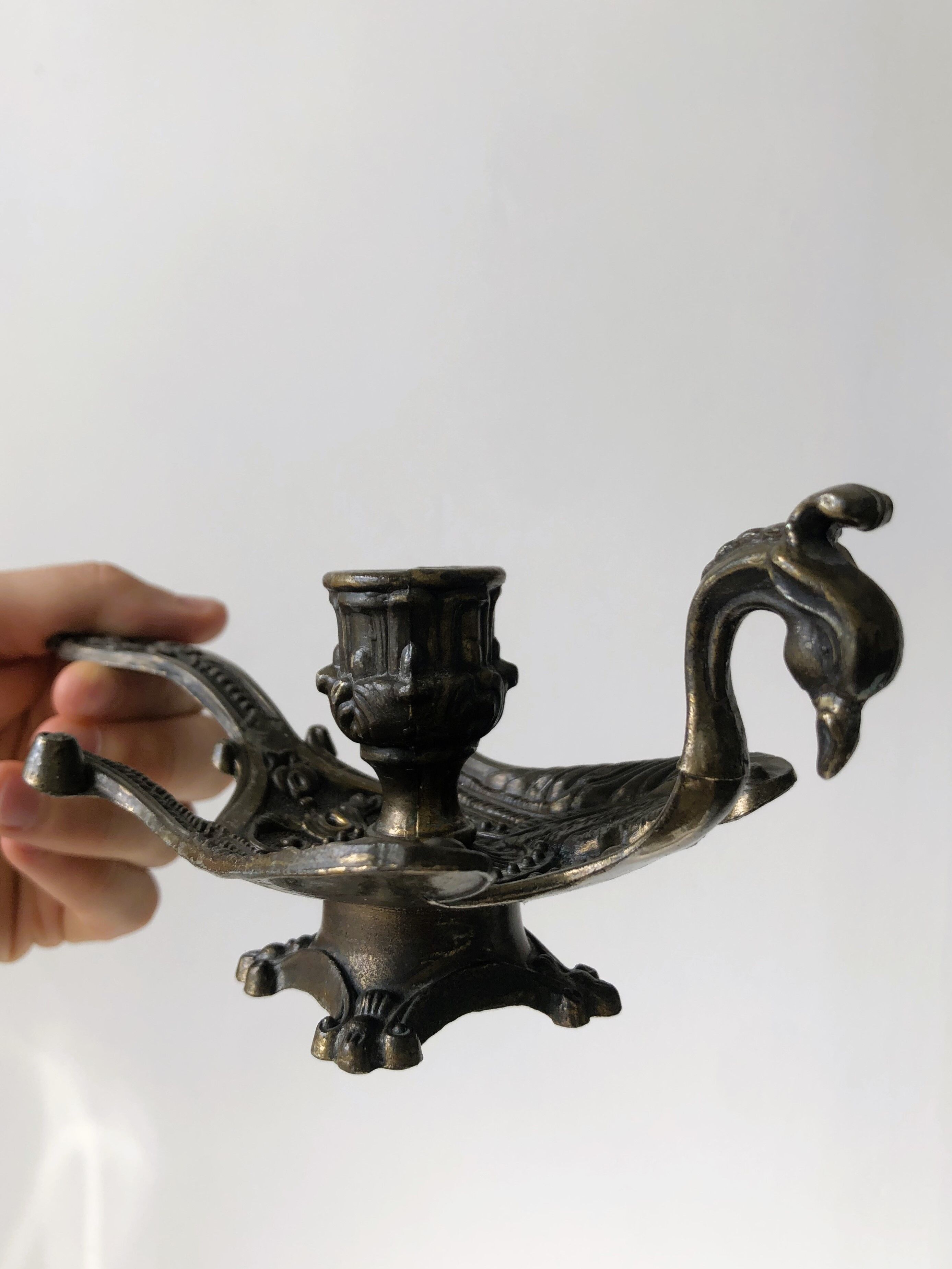 Bougeoir Chandelier Laiton Bruni Fusion Dragon - Une Bougie - Déco Piano
