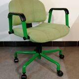 Fauteuil de bureau vert Steelcase pied 5 branches design, vintage 1970