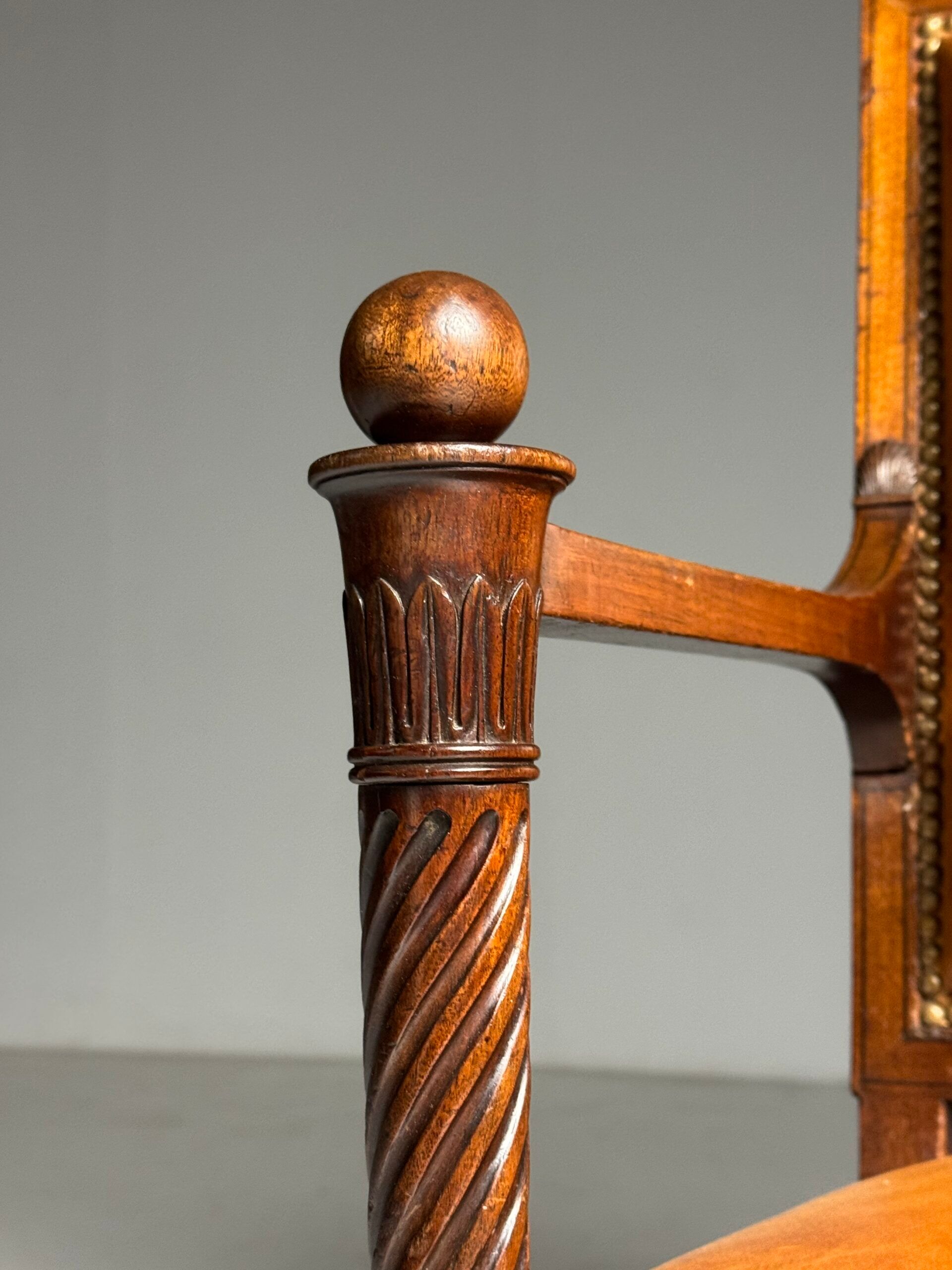 French armchair 19th century leather