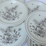 Set of 6 flat english plates