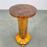Art Deco Walnut Pedestal Table, Czechoslovakia, 1930s