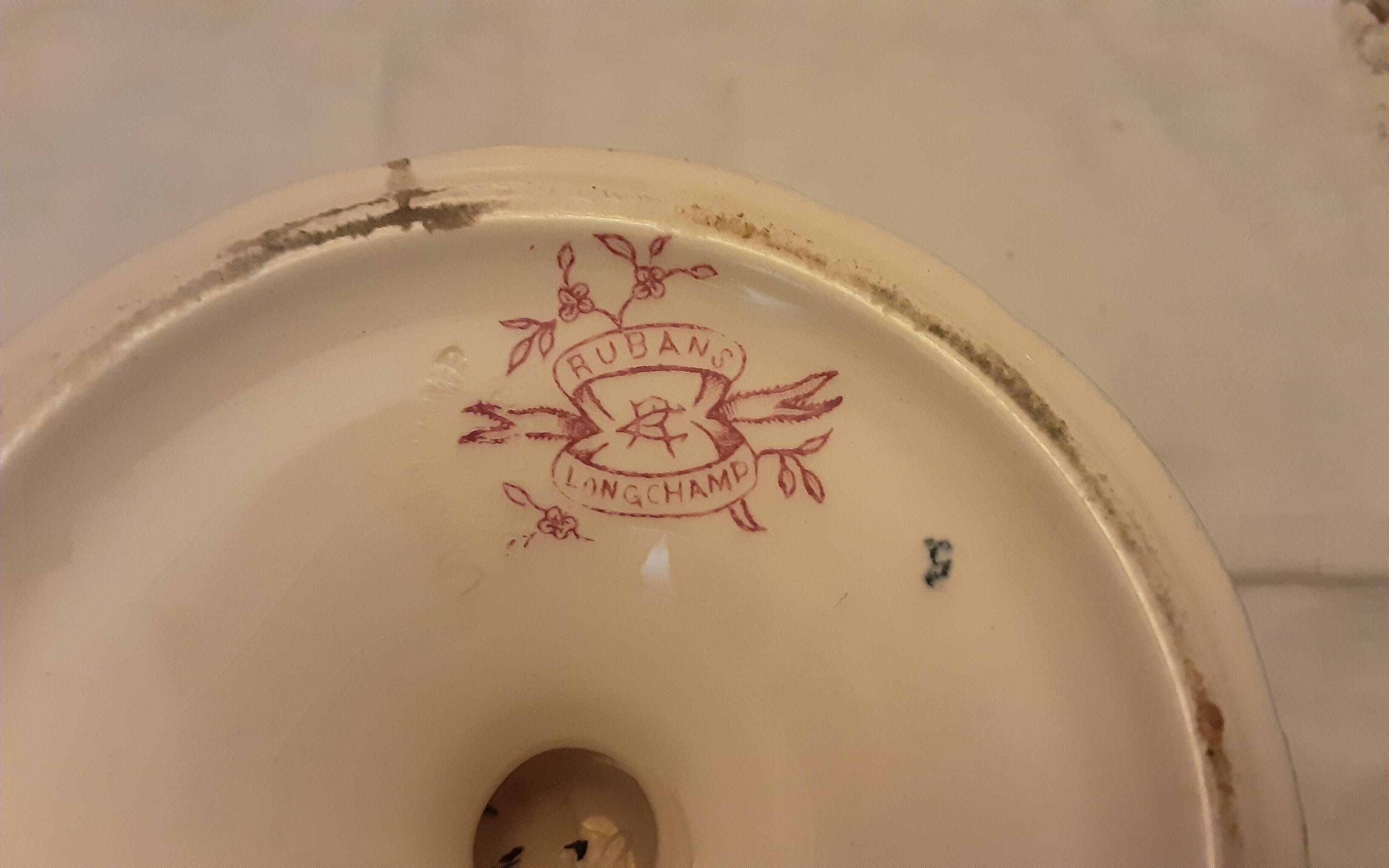 LONGCHAMP EARTHENWARE COMPOTE DISH RIBBON MODEL