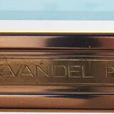 Square plexiglass coffee table, brass and glass Pierre Vandel