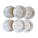 6 flat porcelain plates Limoges