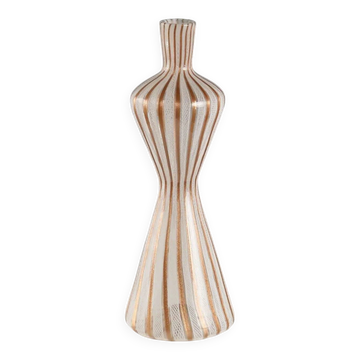Vase vintage en forme de sablier en verre, Italie, années 1950-1960