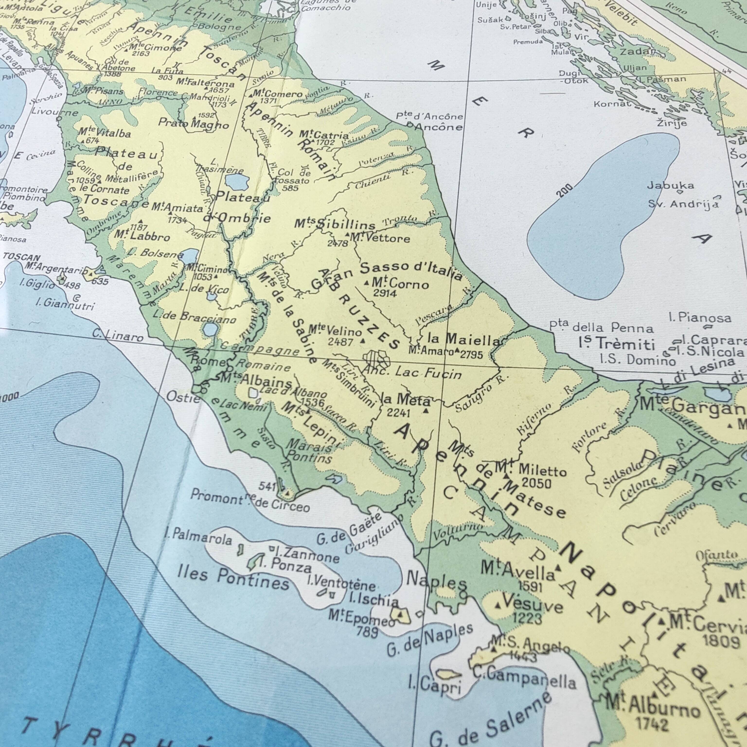 Italy Europe Venice vintage map 43x43cm from 1950