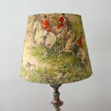 Abat-jour en tissu vintage chasse à courre