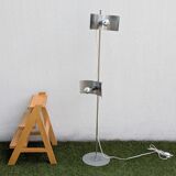 Lampadaire vintage métal brossé – années 70 – style Disderot / Reggian