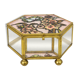 Brass box, glass and stained glass
