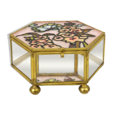 Brass box, glass and stained glass