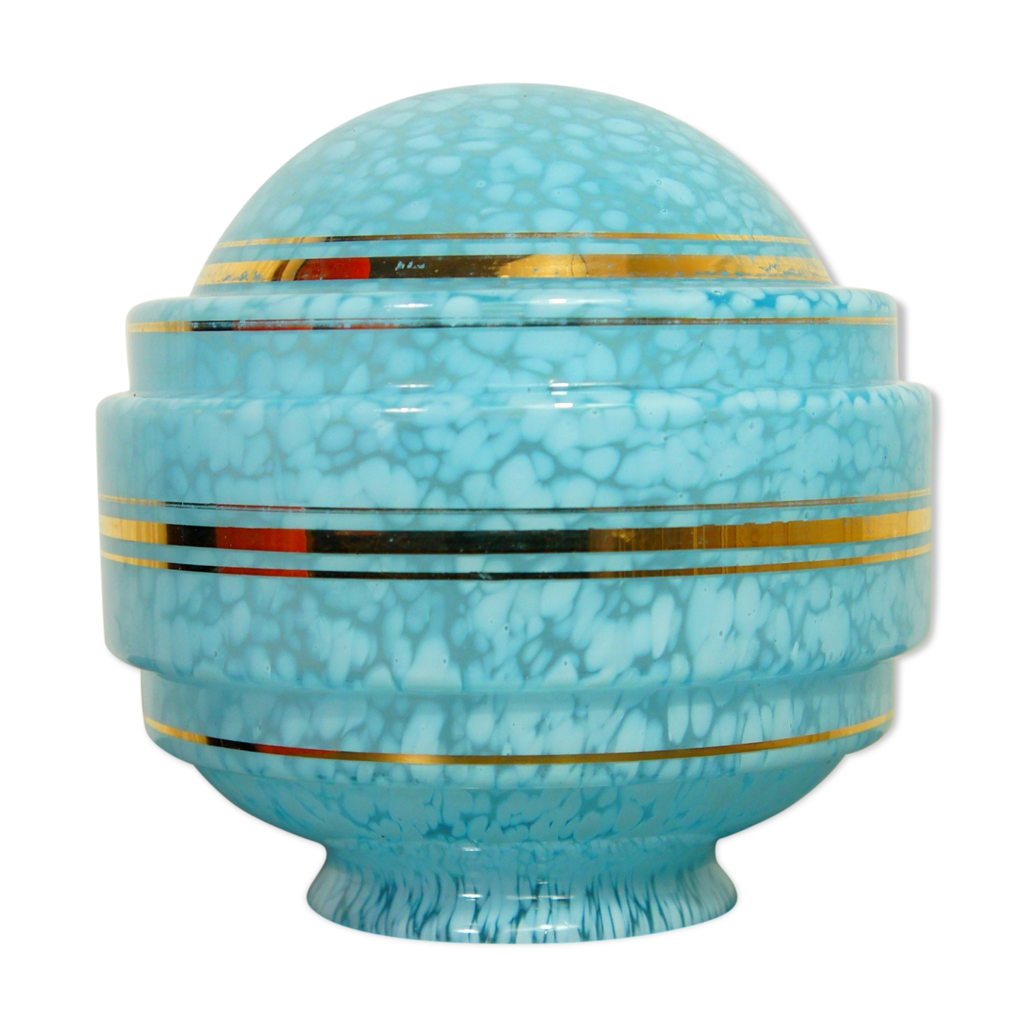 Blue Clichy glass lampshade - gold