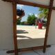 Mirror with turned wooden frame imitation bamboo