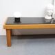 Vintage sidetable salontafel eikenhout graniet handgemaakt