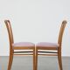 Set of 6 vintage Danish design dining chairs from the 1970s with light purple fabric seats