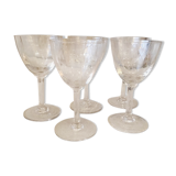 Suite of 4 glasses of port wine cooked in glass of the years 1930