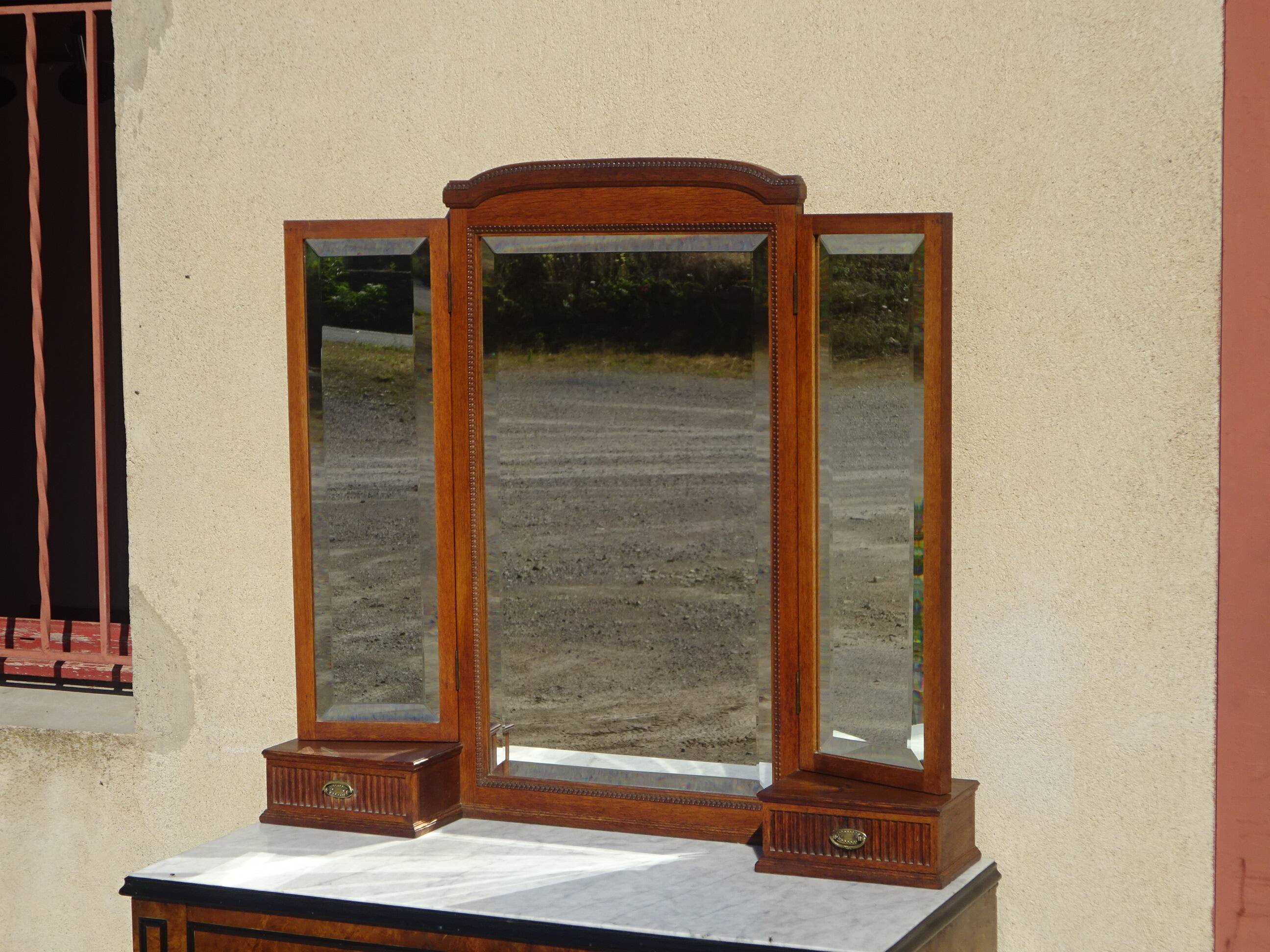 Miroir triptyque époque Art Déco