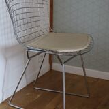 4 chrome Bertoia chairs with cushion