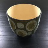Olive green enamelled pot cache