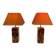 Pair of Plexiglass Lamps Imitating Tortoiseshell, French Work,