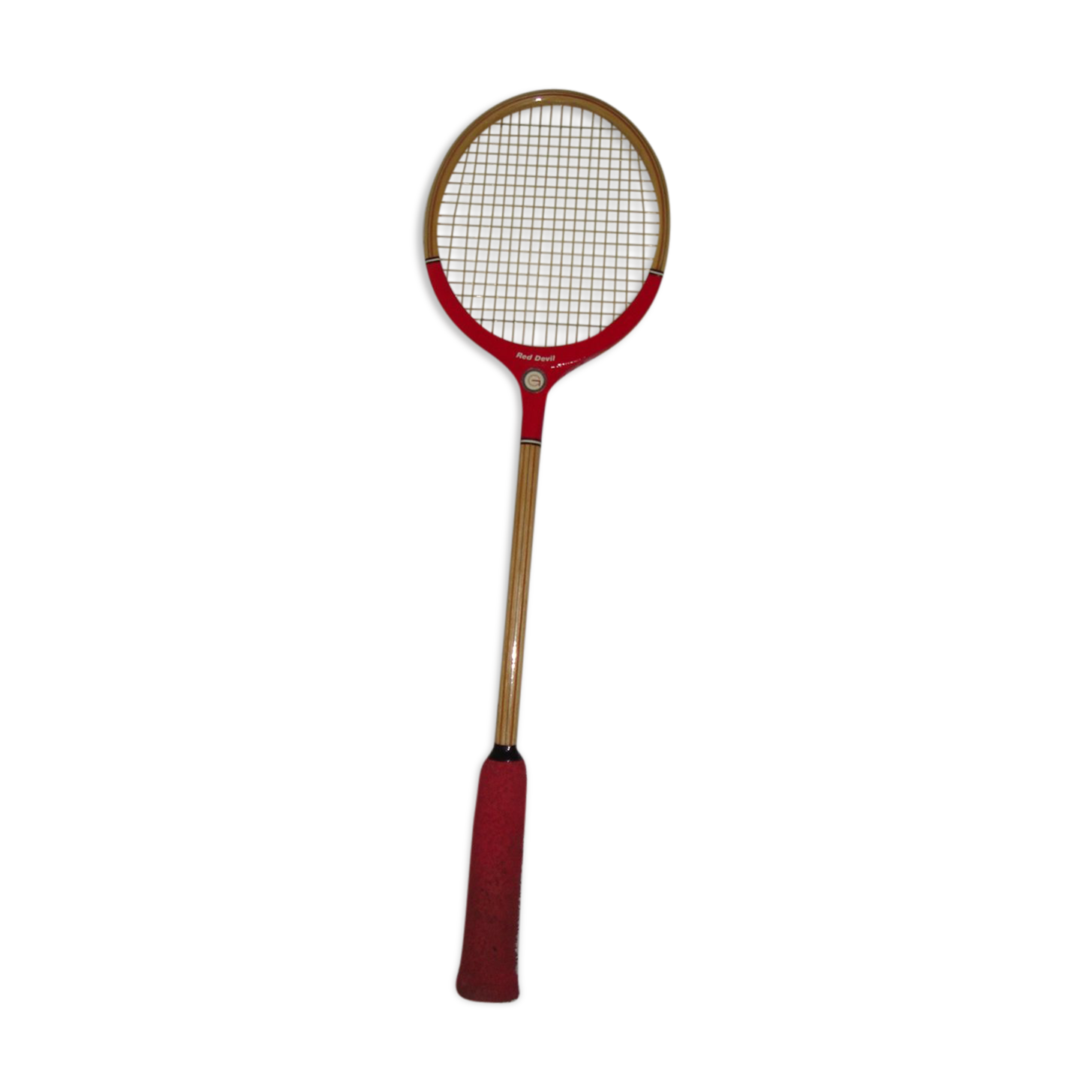 Ancienne raquette de squash en bois Red Devil Grays of Cambridge