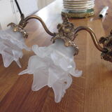 Pair of bronze wall lamps