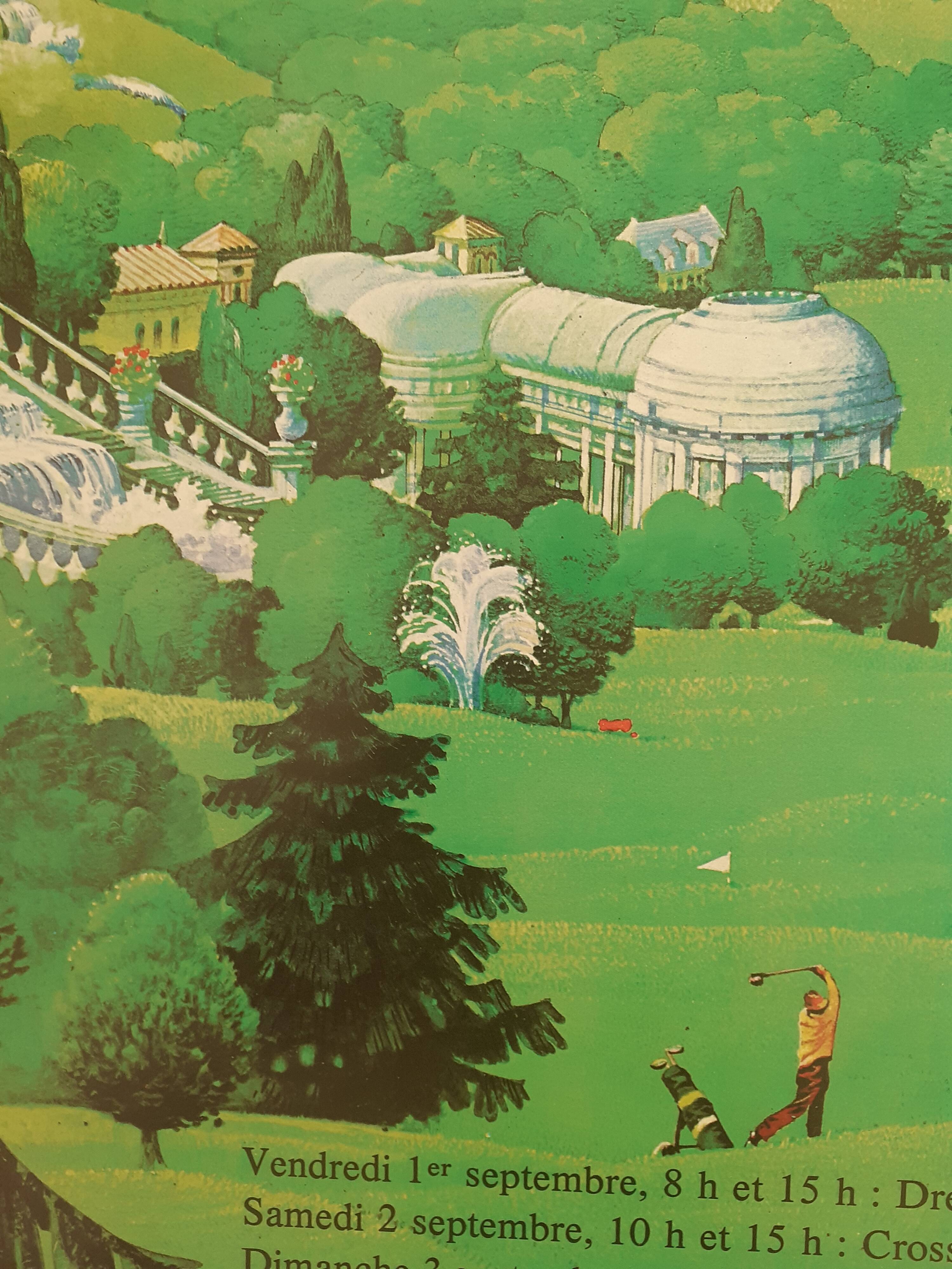 Affiche Vittel équitation golf 1989