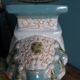 Green blue ceramic elephant